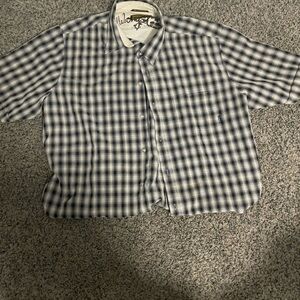 Billabong Navy and White Plaid Shirt